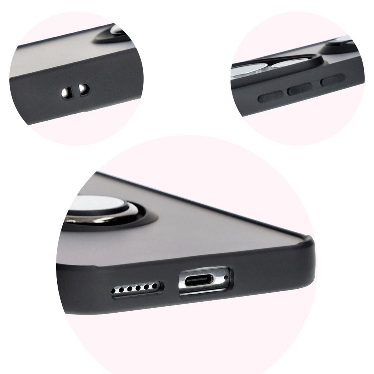 Precise cutouts, integrated covers, and lanyard cutout in Bizon Case Hybrid Ring