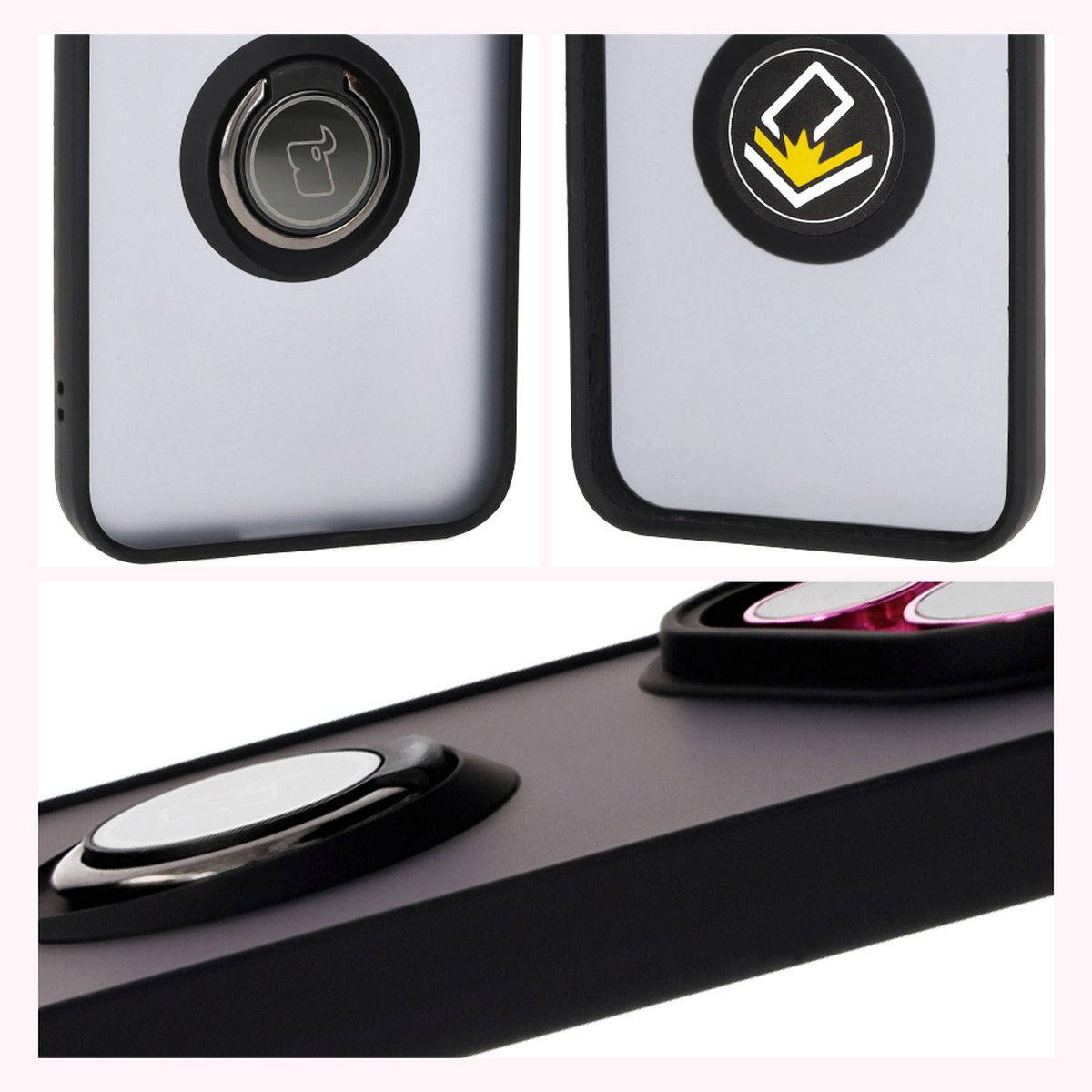 Eigenschaften des Bizon Case Hybrid Ring: rutschfester Rahmen und mattes Design