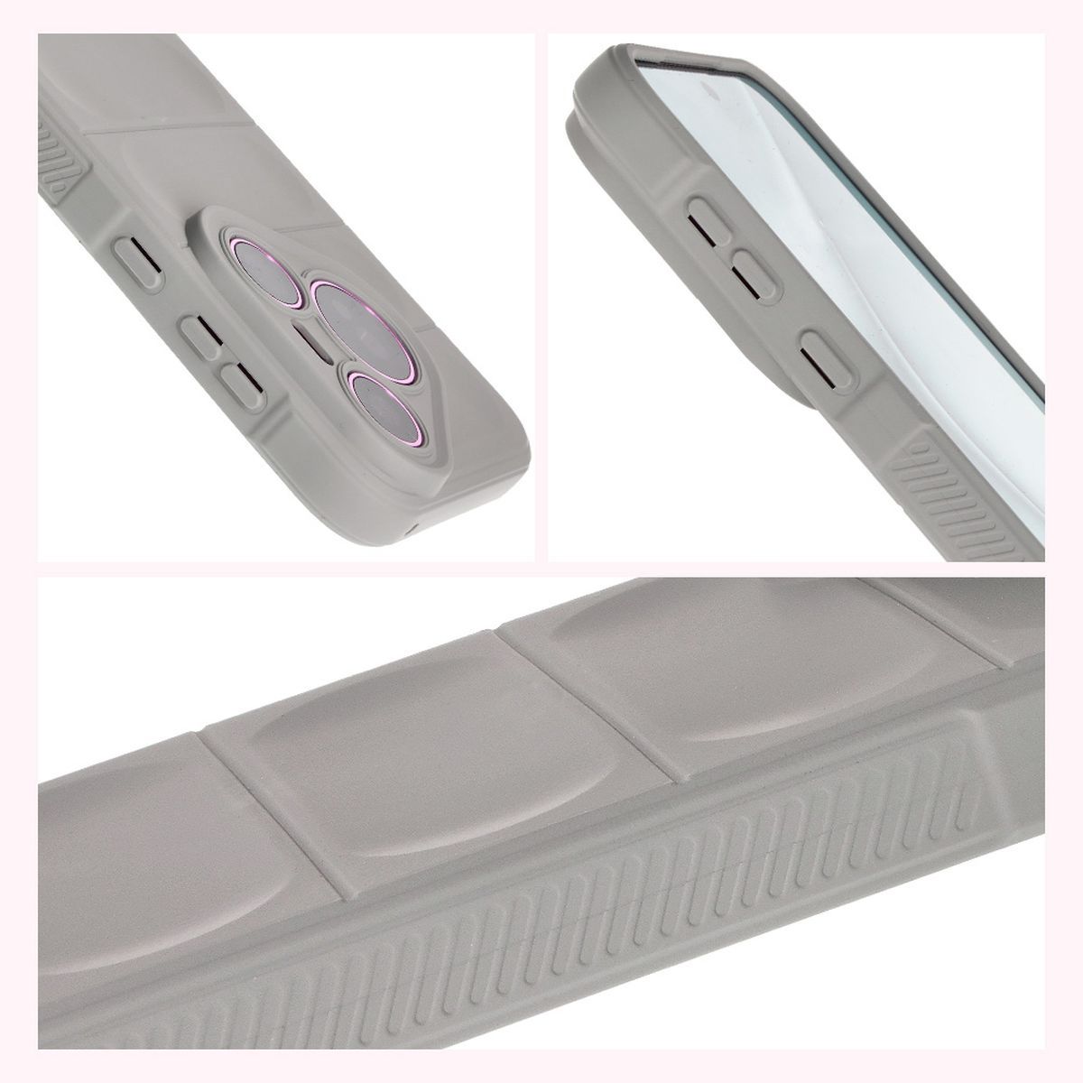 Textured sides and raised edges of the screen and camera in Bison Case Tur