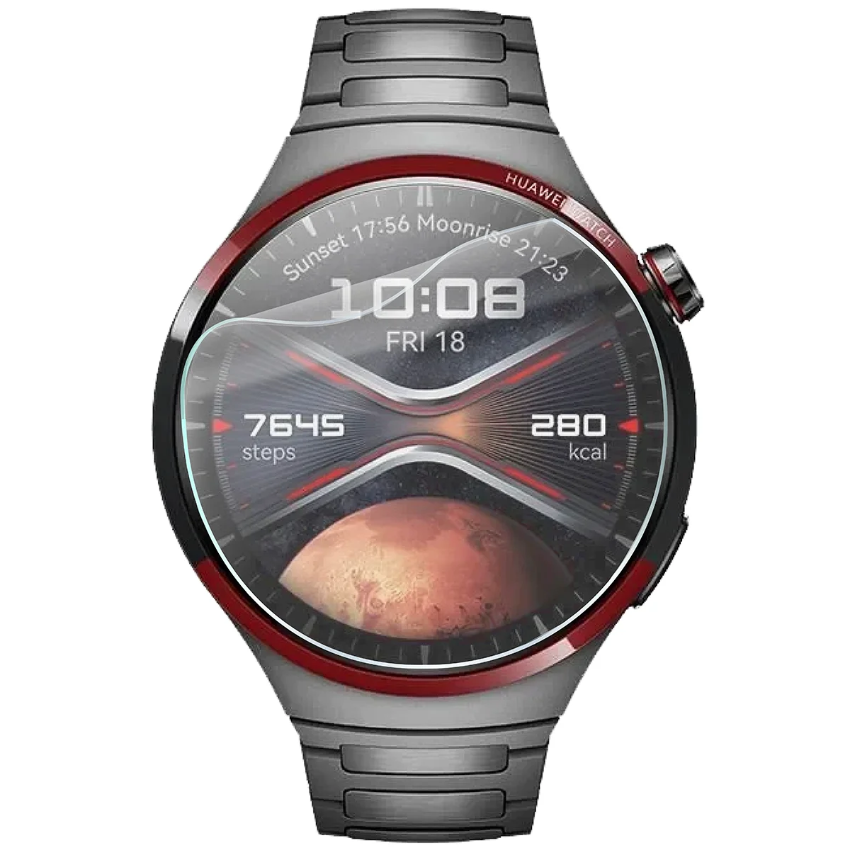 Bison Watch Film HydroFlex hydrogel film for Huawei Watch 4 Pro on the watch