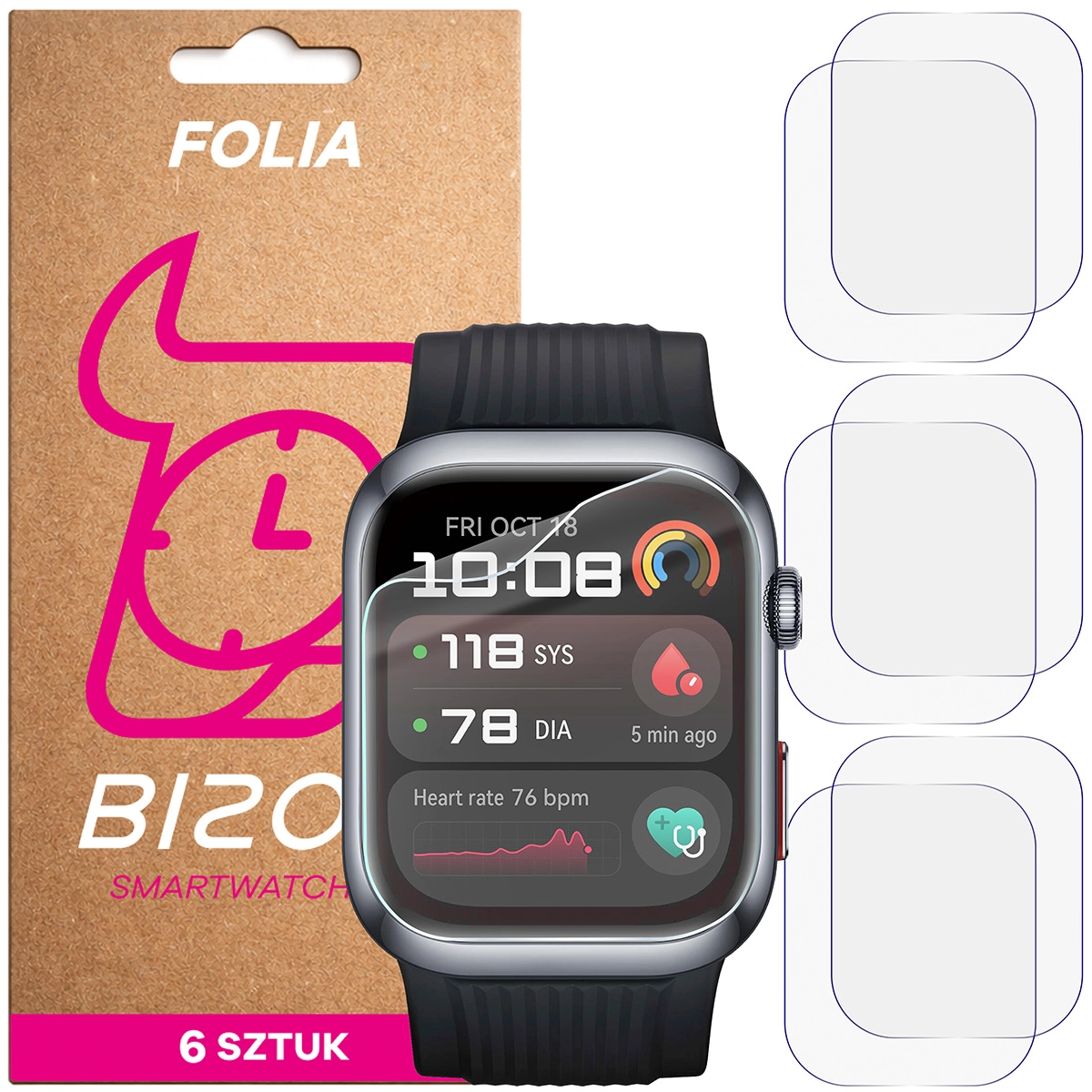 Bizon Watch Film HydroFlex hydrogel film for Huawei Watch D2