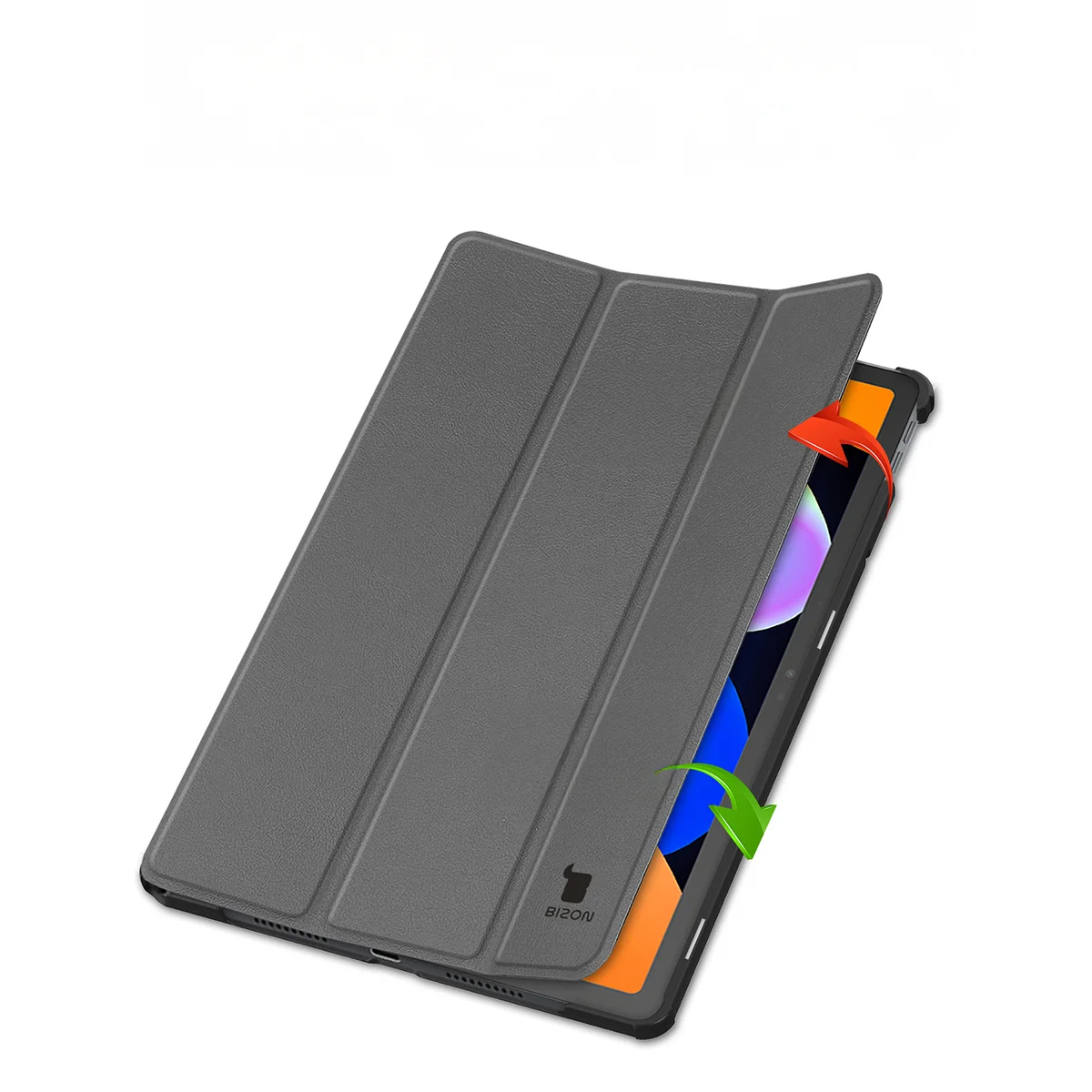 Etui z klapką Bizon Case Tab Croc od frontu do Lenovo Idea Tab 11