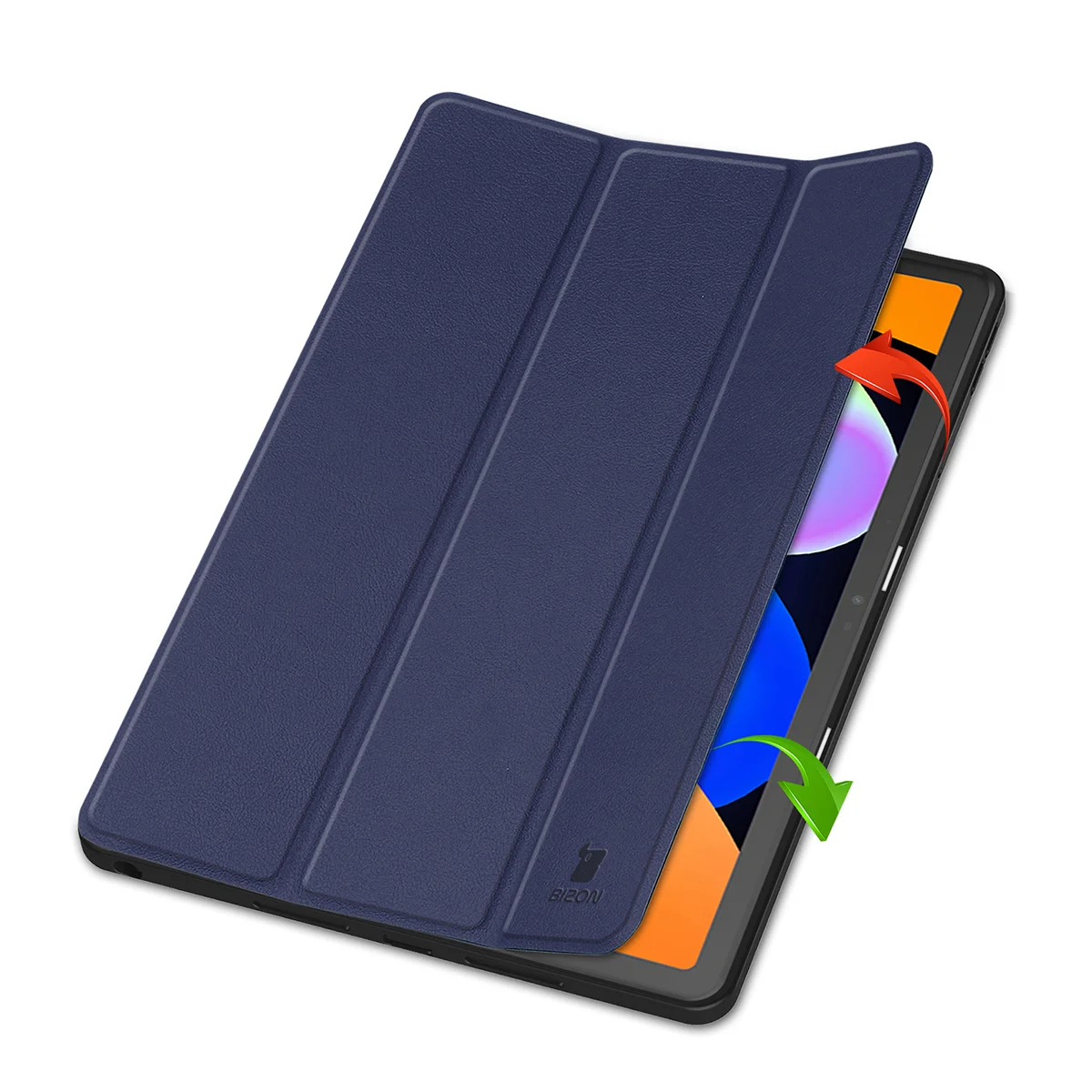 Two cases standing on risers, showcasing the function to change into a stand for Lenovo Idea Tab 11
