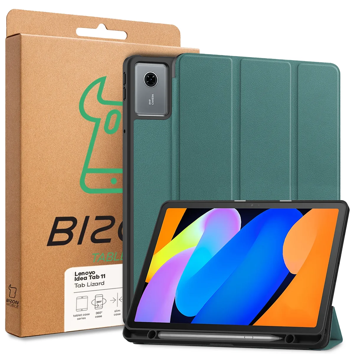 Front of the Bizon Case box with a dedicated label for Lenovo Idea Tab 11