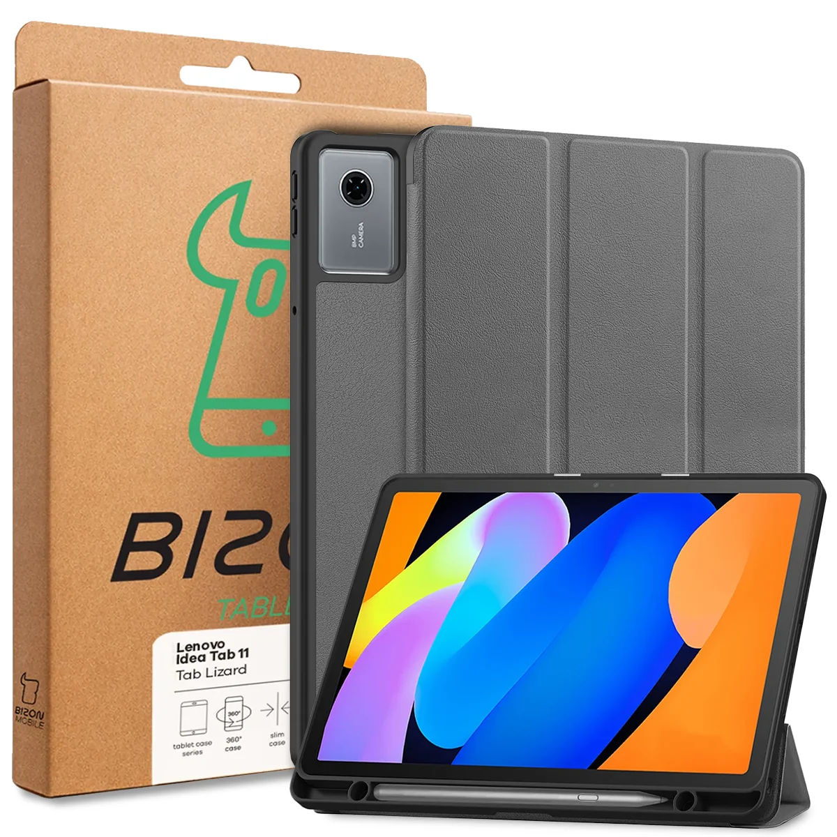 Front of the Bizon Case box with a dedicated label for Lenovo Idea Tab 11