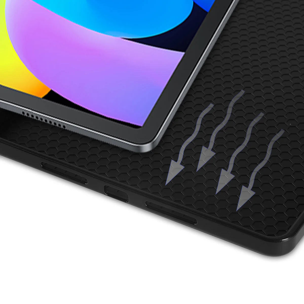 Open interior of the case showing the space for the stylus for Lenovo Idea Tab 11