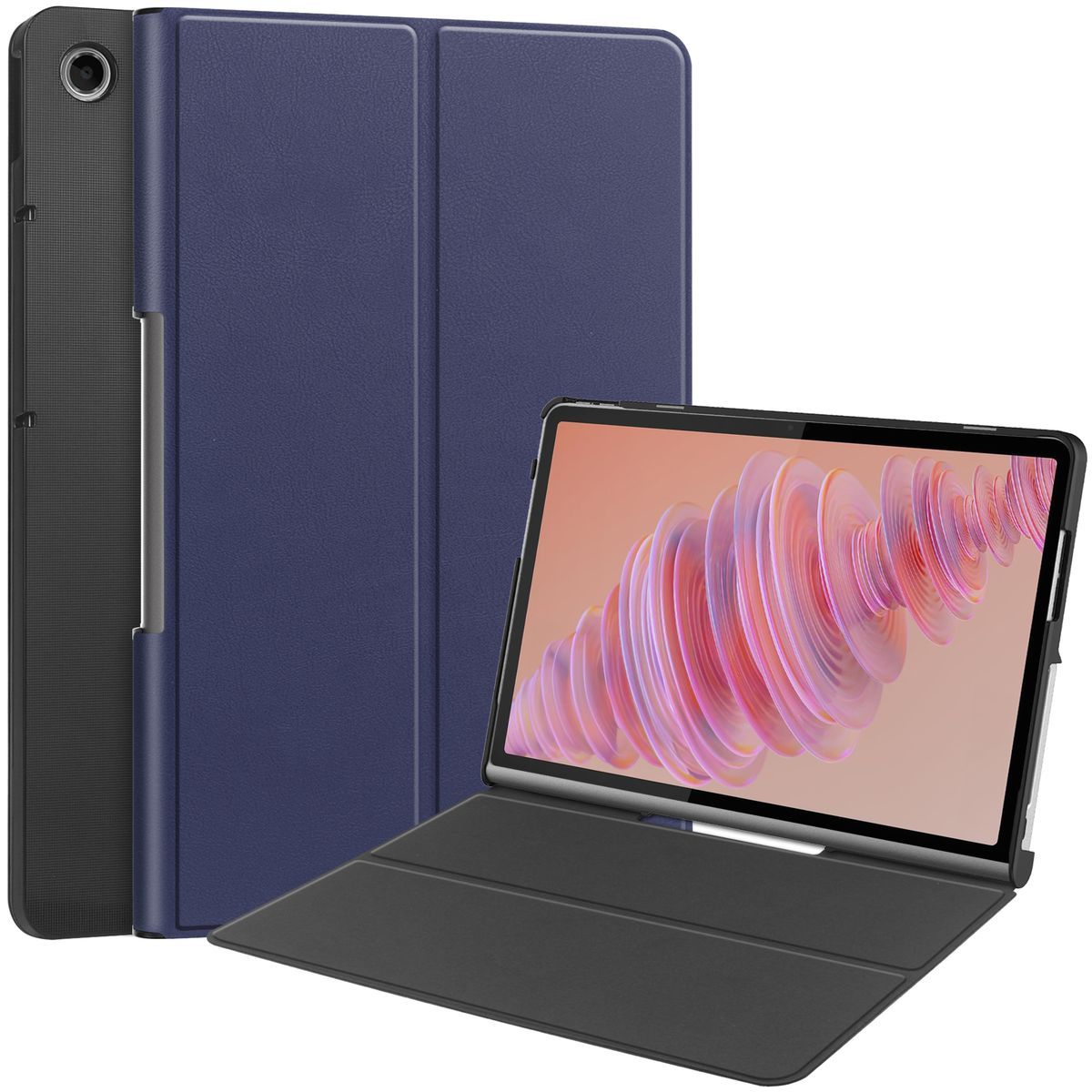 Husa cu clapetă Bizon Case Tab Croc pentru Lenovo Tab Plus 11.5 2024, bleu închis