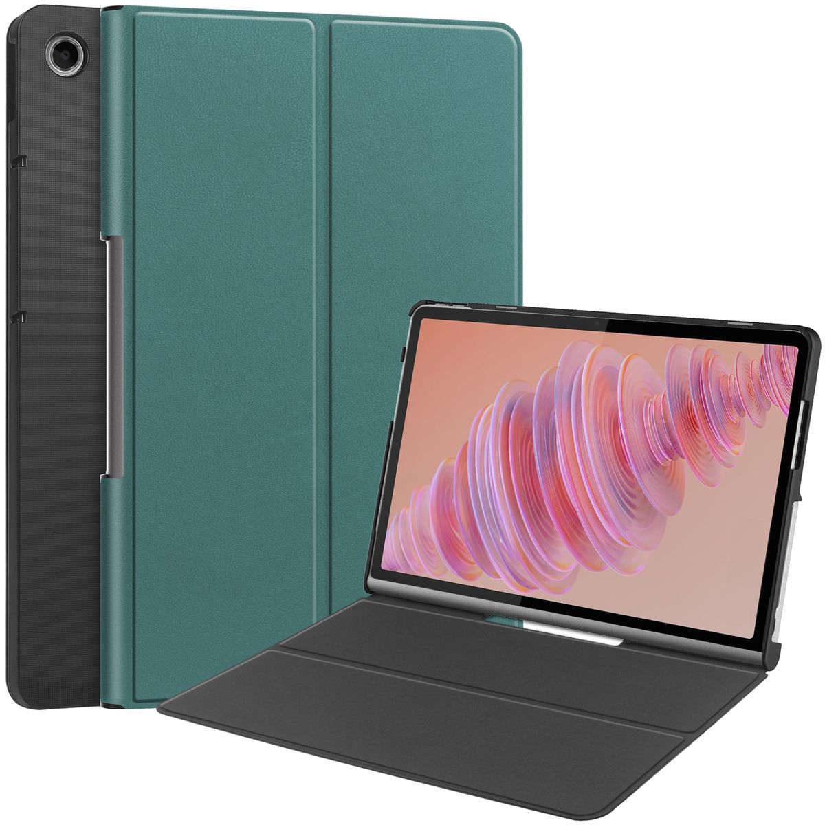 Husa cu clapetă Bizon Case Tab Croc pentru Lenovo Tab Plus 11.5 2024, verde închis