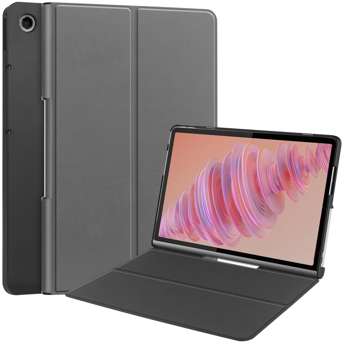 Husa cu clapă Bizon Case Tab Croc pentru Lenovo Tab Plus 11.5 2024, gri