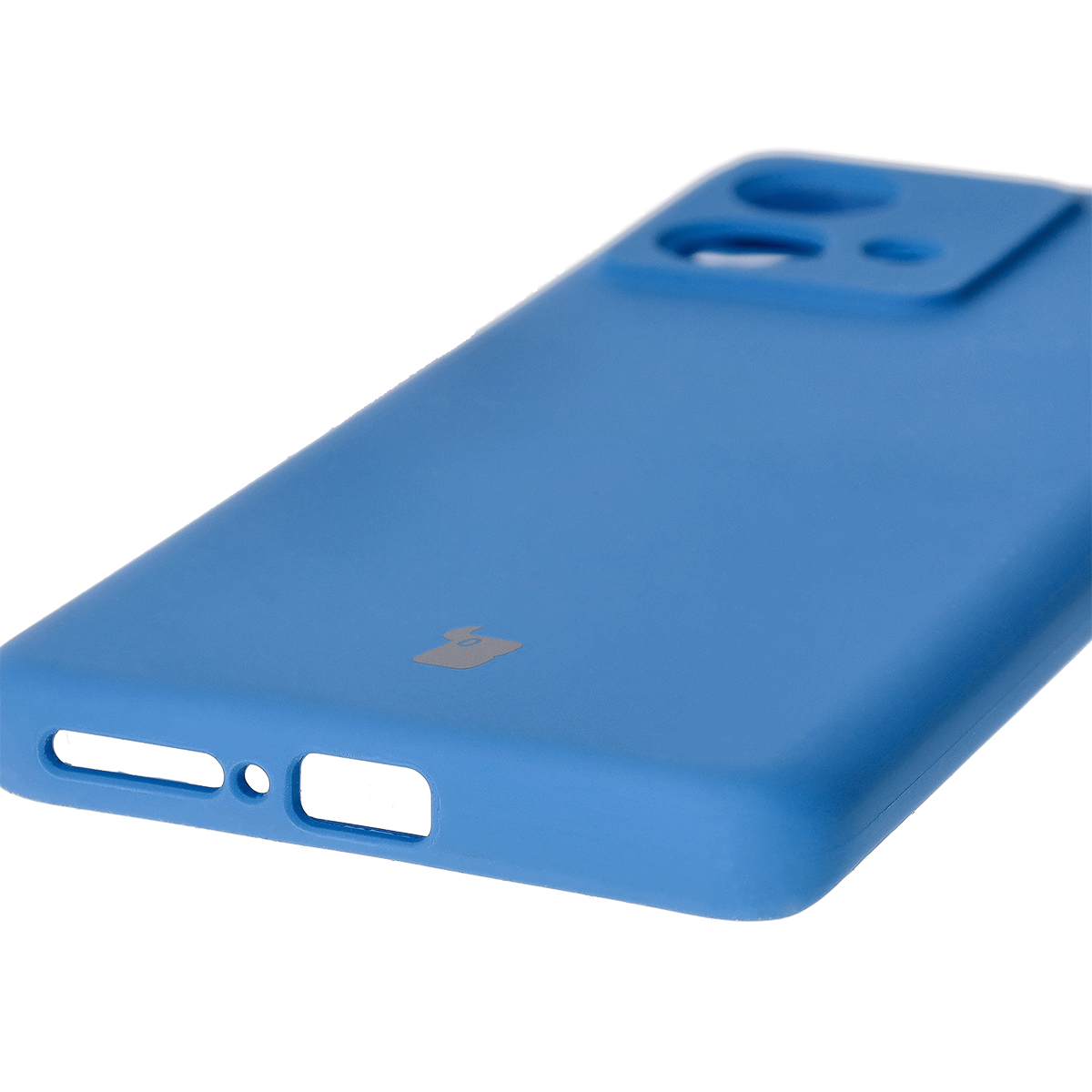 Close-up of precise cutouts and wireless charging capability in Bizon Soft Case