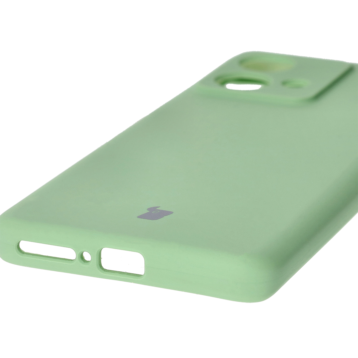 Prim-plan pe coupajele precise și posibilitatea de încărcare wireless în husa Bizon Soft Case