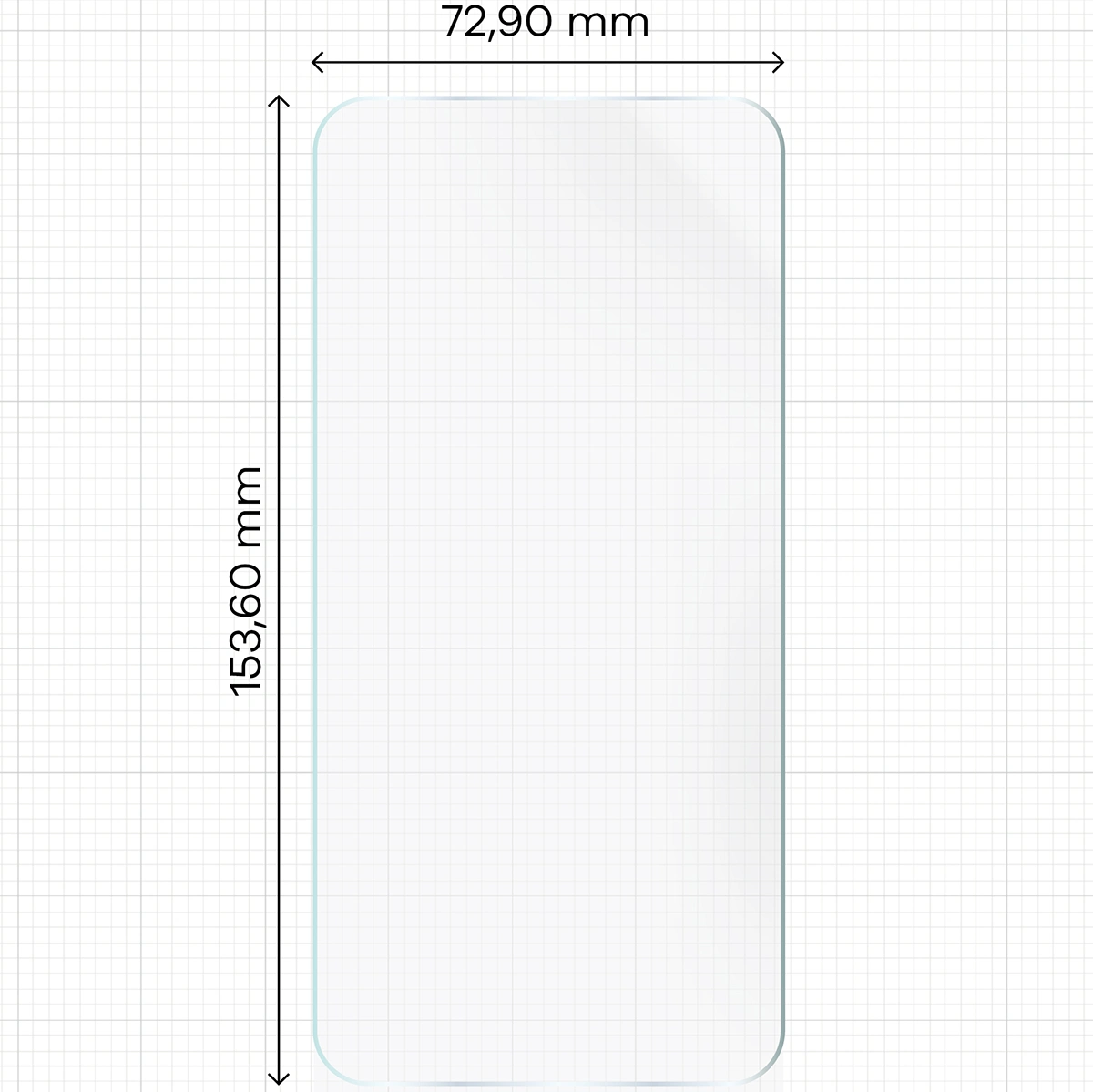 Measuring tape with dimensions of Bizon Glass Hydrogel Front for Motorola Edge 40 Pro