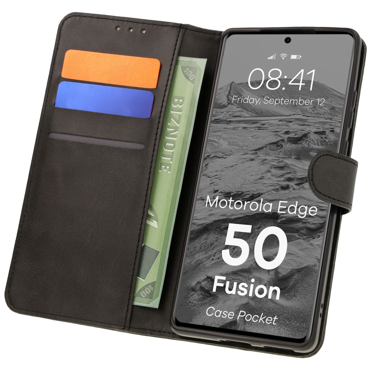 Husa cu clapetă Bizon Case Pocket pentru Motorola Edge 50 Fusion