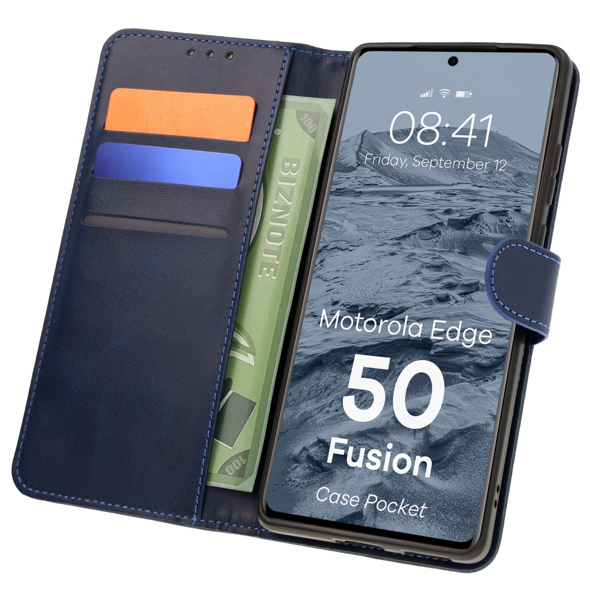 Bizon Case Pocket Flip Case for Motorola Edge 50 Fusion