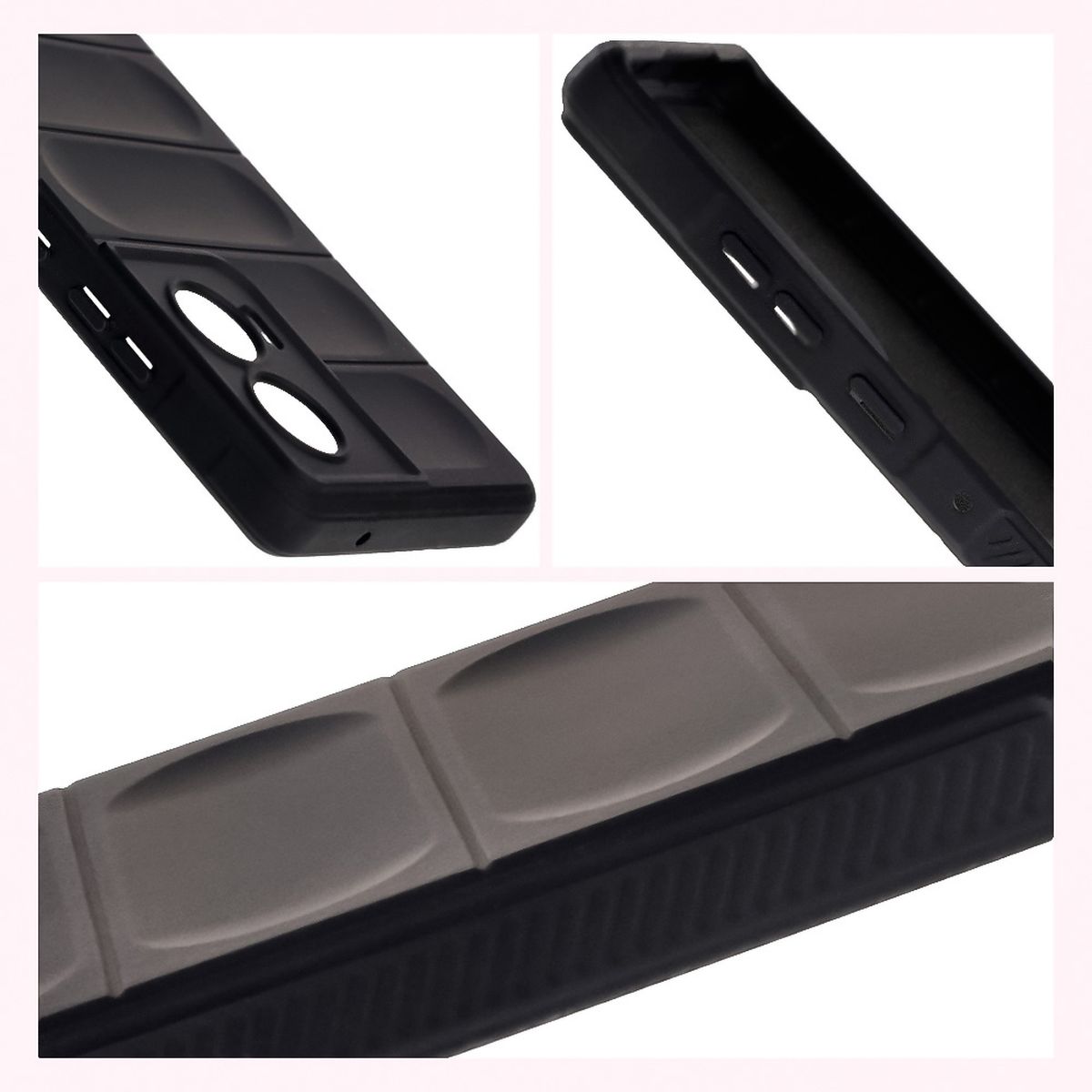 Textured sides and raised edges for the screen and camera in Bizon Case Tur