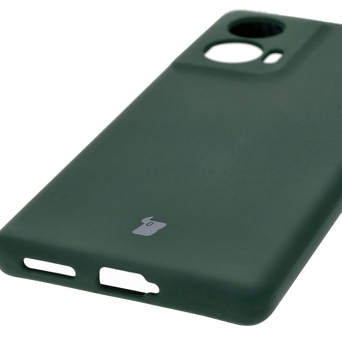 Nahaufnahme der präzisen Aussparungen und der Möglichkeit des induktiven Ladens in der Bizon Soft Case