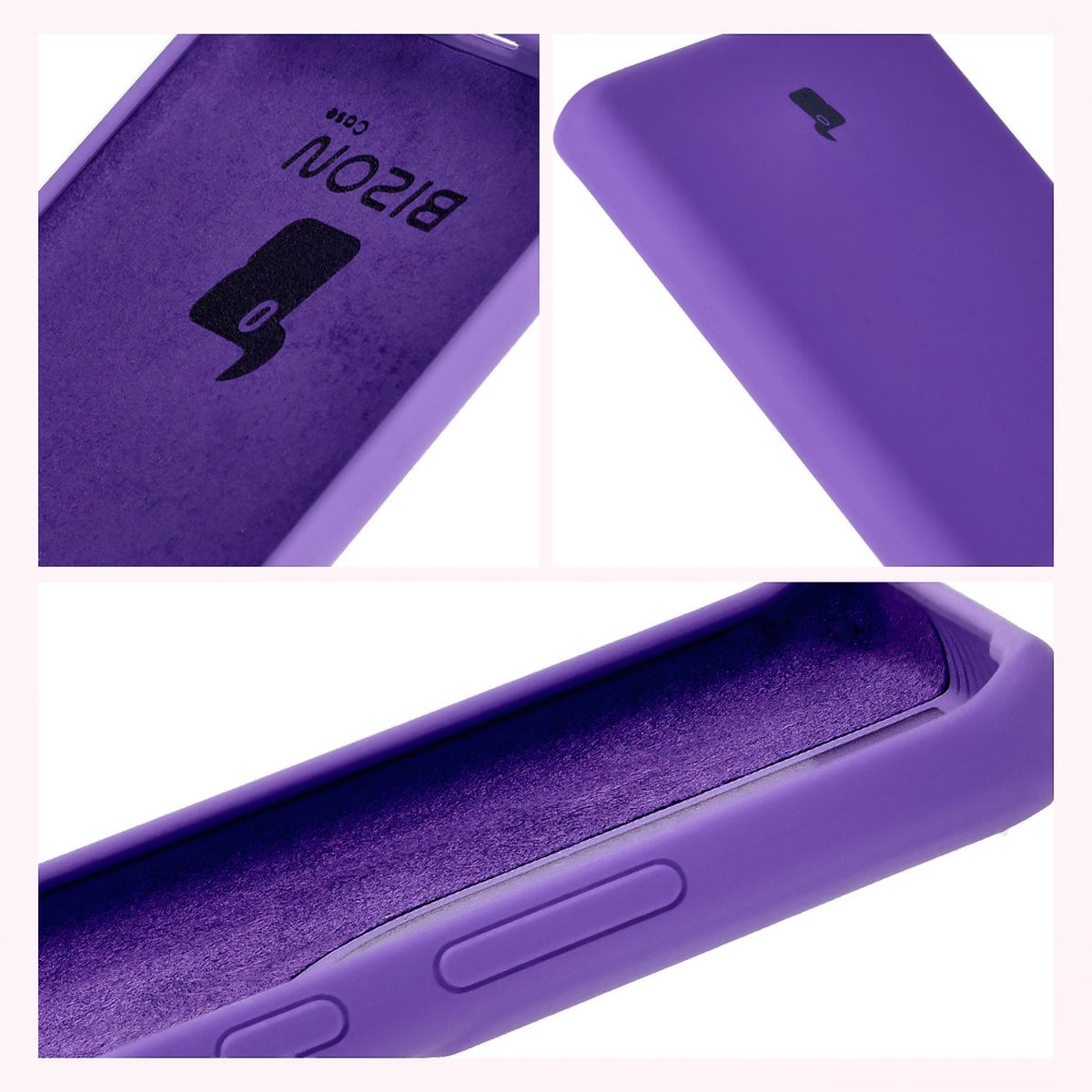 Bizon Soft Case design: integrated covers, raised edges, and microfiber lining