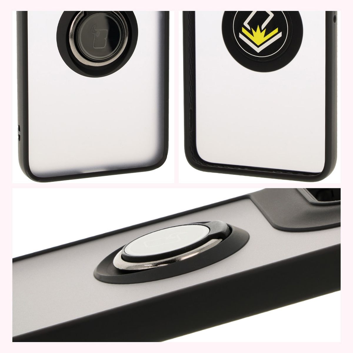 Proprietăți Bizon Case Hybrid Ring: ramă antiderapantă și design mat