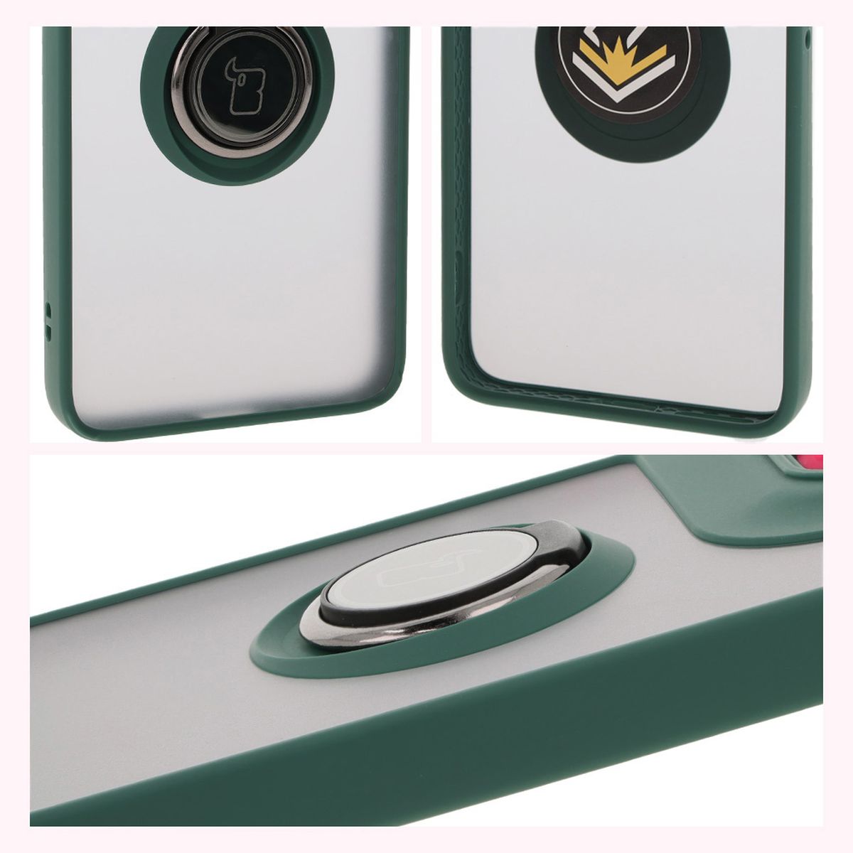 Proprietăți Bizon Case Hybrid Ring: ramă anti-derapantă și design mat