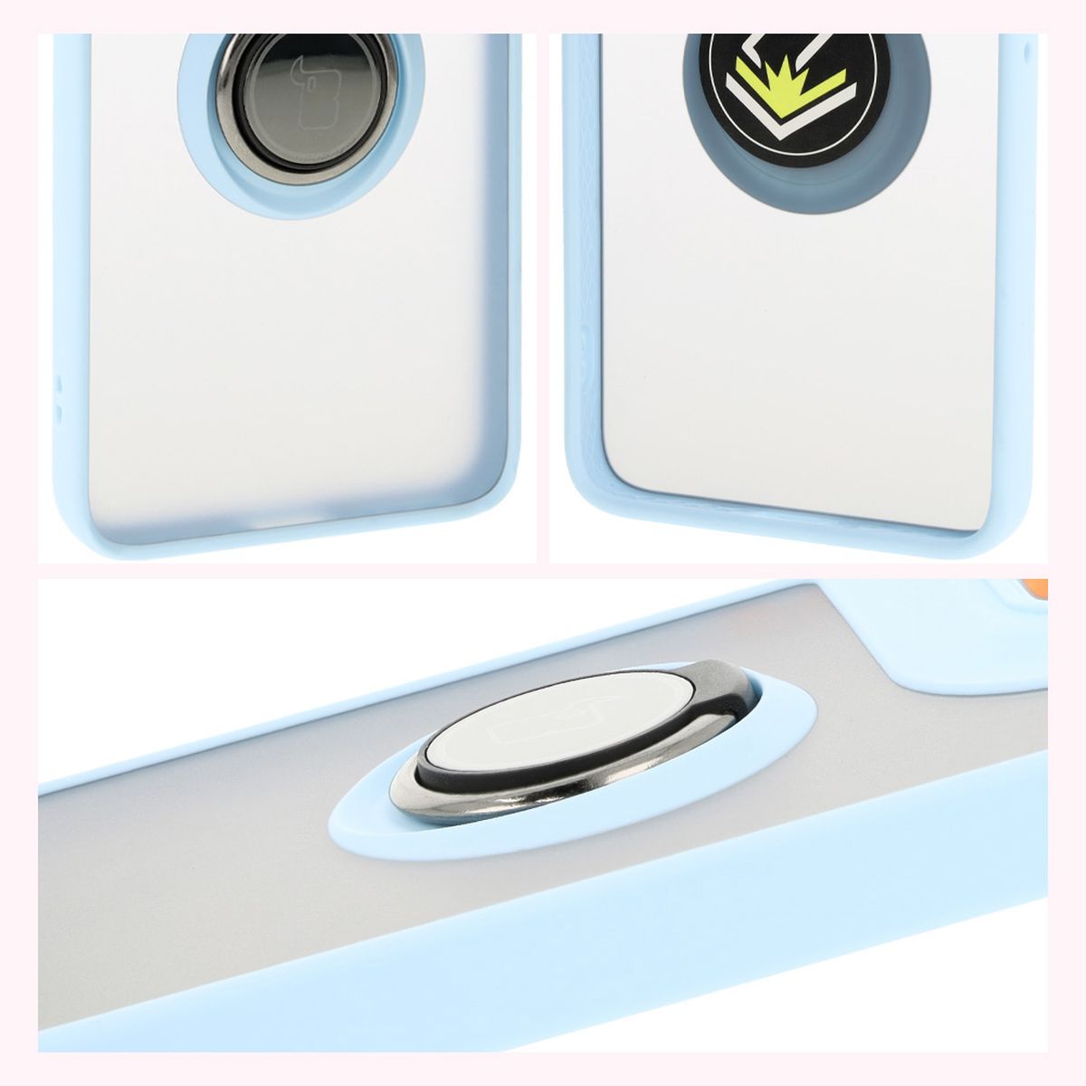 Proprietăți Bizon Case Hybrid Ring: ramă anti-derapantă și design mat