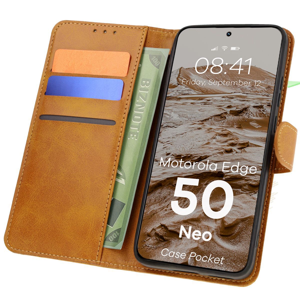 Husă cu clapă Bizon Case Pocket pentru Motorola Edge 50 Neo