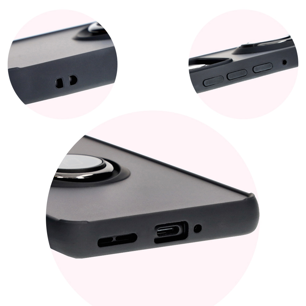 Precise cutouts, integrated covers, and cutout for lanyard in Bizon Case Hybrid Ring