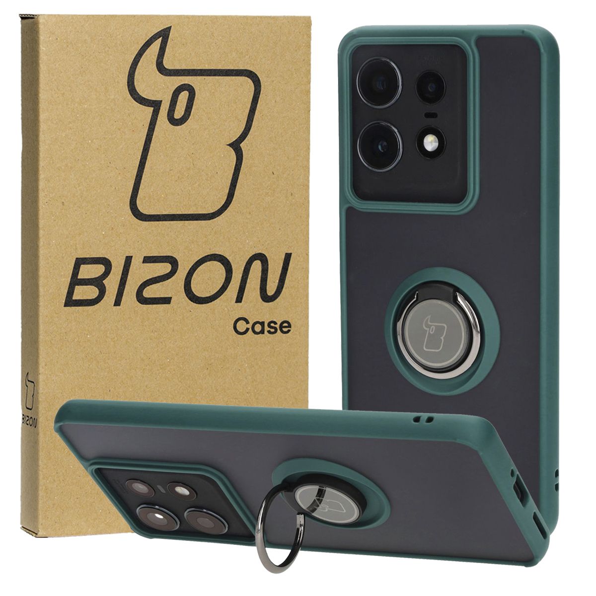 Husa cu suport pentru deget Bizon Case Hybrid Ring pentru Motorola Edge 50 Pro