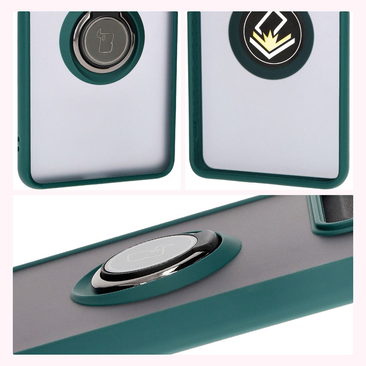 Proprietățile Bizon Case Hybrid Ring: ramă antiderapantă și design mat