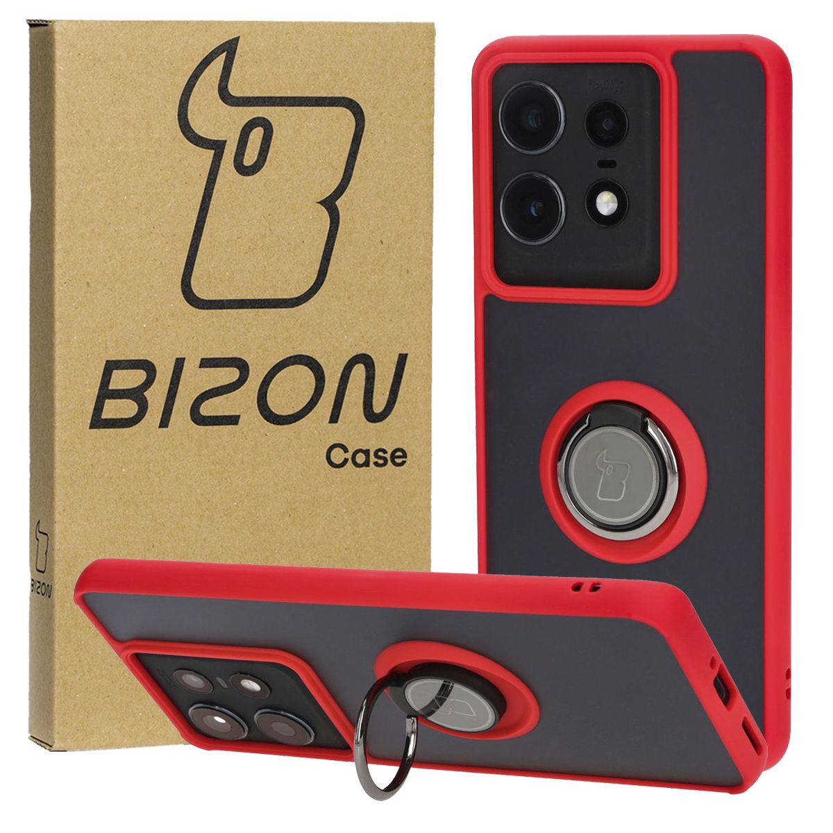 Husă cu suport pentru deget Bizon Case Hybrid Ring pentru Motorola Edge 50 Pro