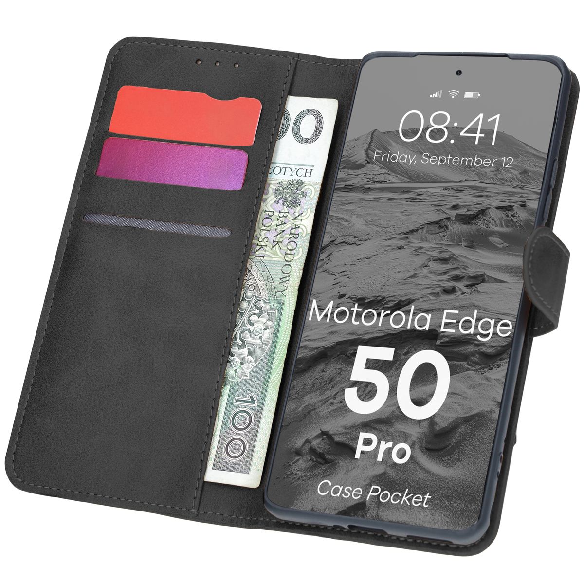 Etui z klapką Bizon Case Pocket do Motorola Edge 50 Pro