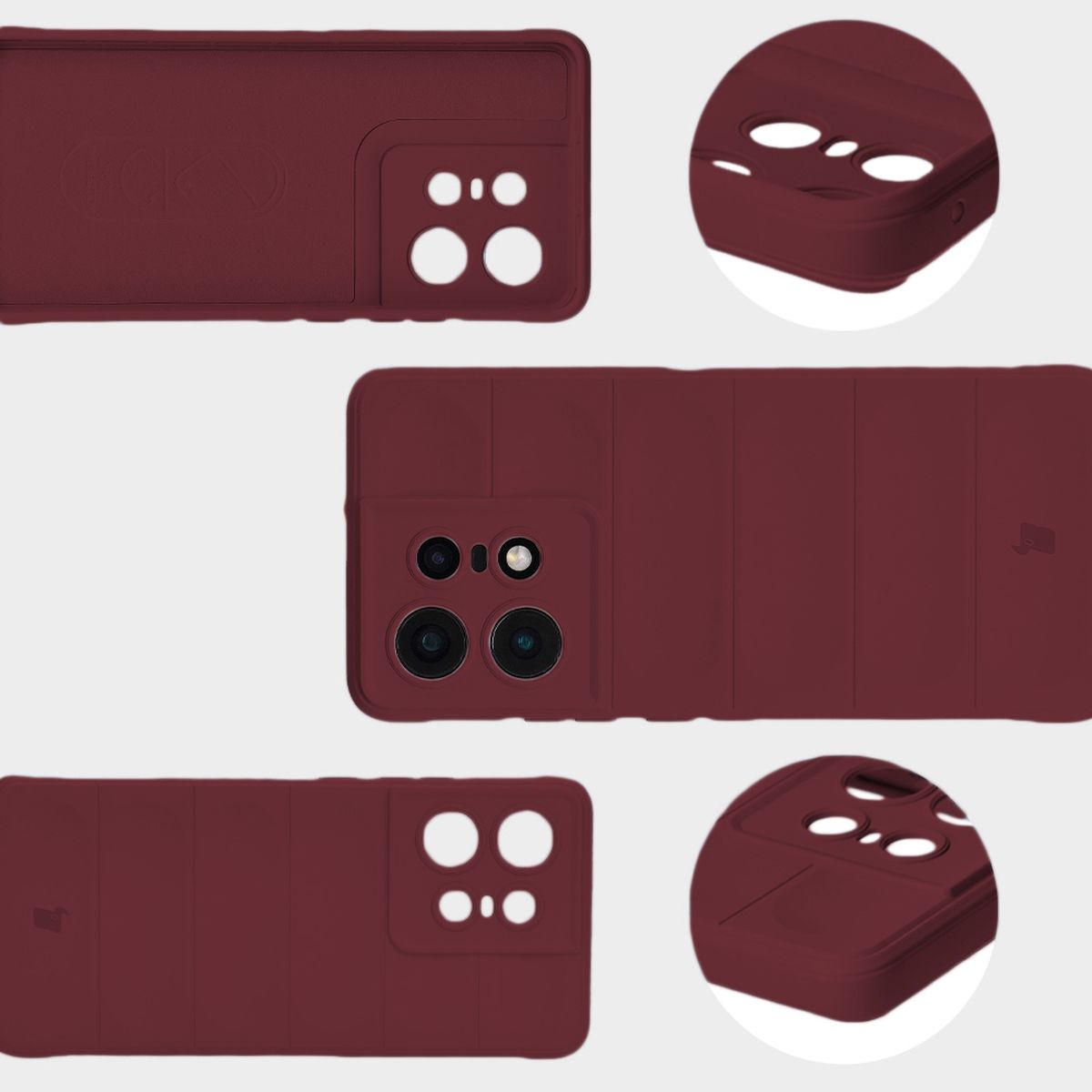 Microfiber lining, back grooves, and reinforced corners in Bizon Case Tur