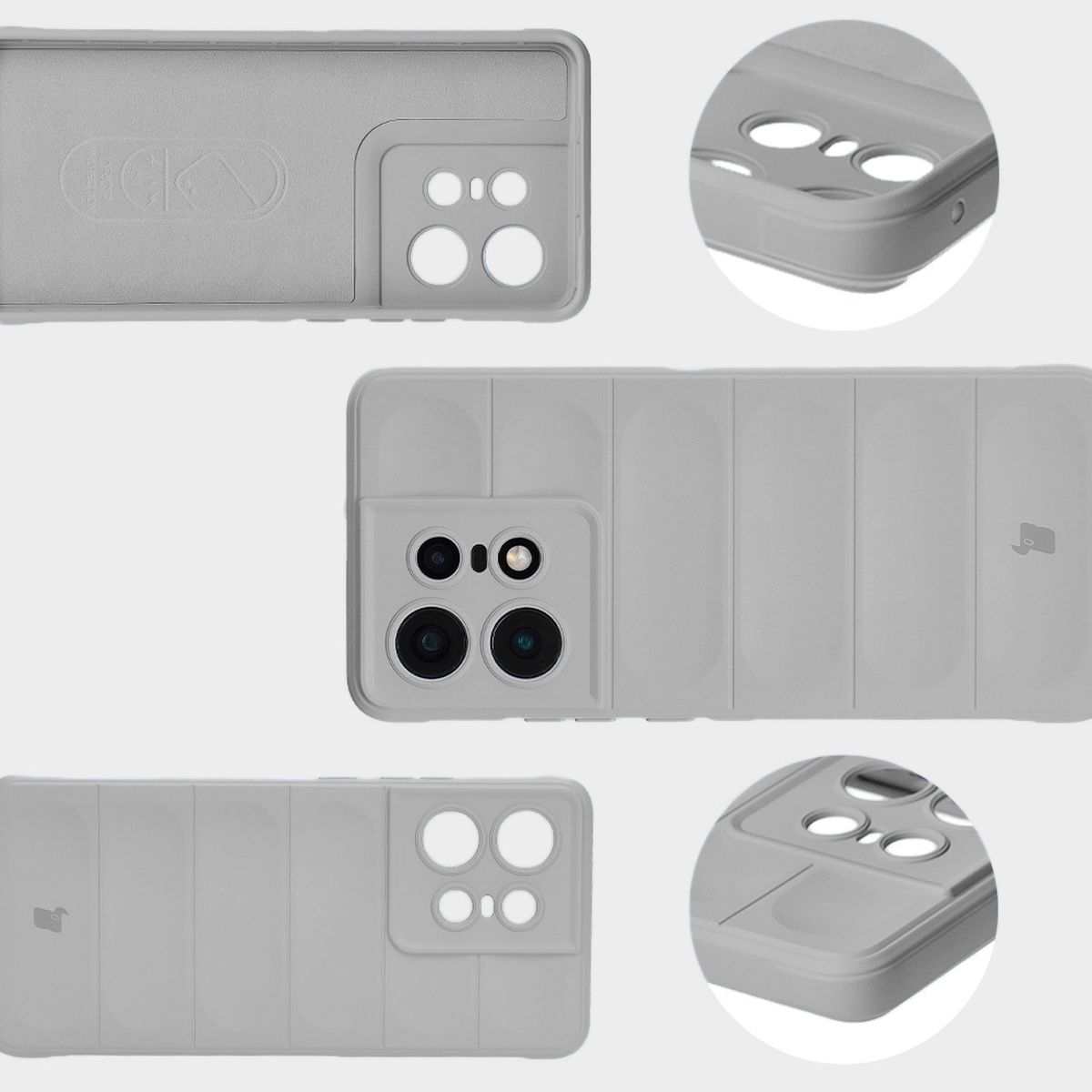 Microfiber lining, grooves on the back, and reinforced corners in Bizon Case Tur