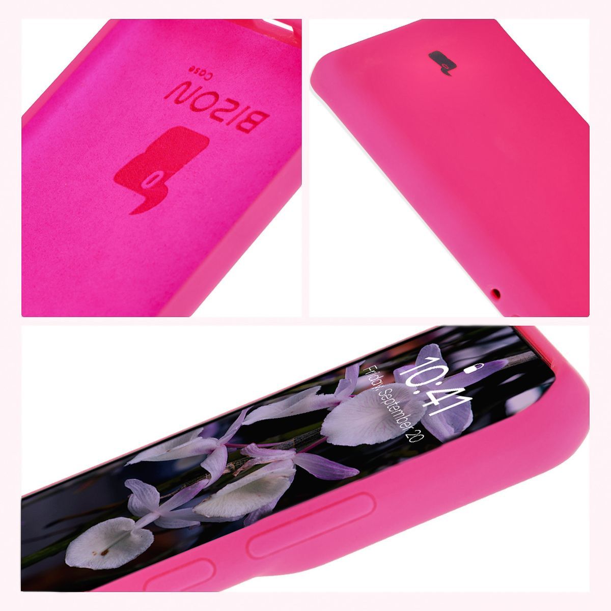 Bizon Soft Case construction: integrated covers, raised edges, and microfiber lining