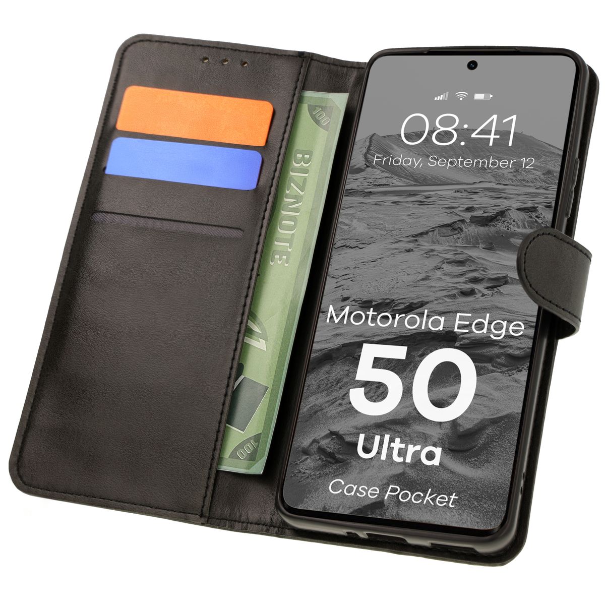 Klapphülle Bizon Case Pocket für Motorola Edge 50 Ultra