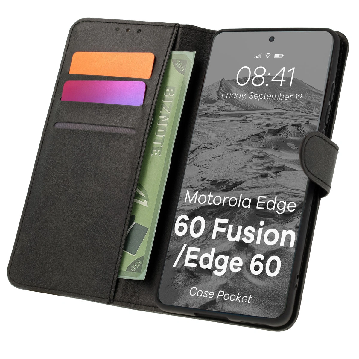 Klapphülle mit Platz für Karten Bison Case Pocket für Motorola Edge 60 Fusion / Motorola Edge 60