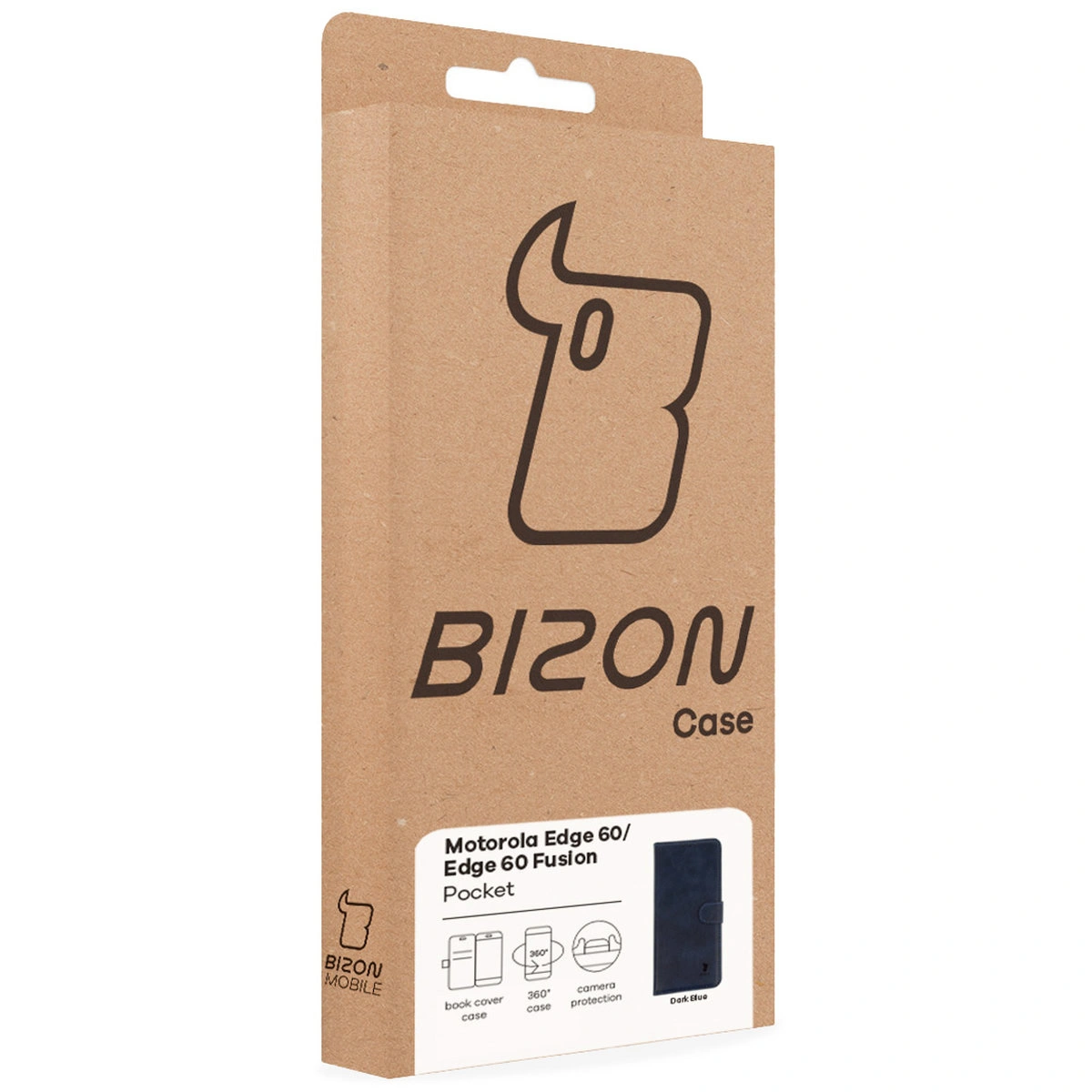 Fața cutiei Bizon Case cu eticheta dedicată pentru Motorola Edge 60 Fusion / Motorola Edge 60
