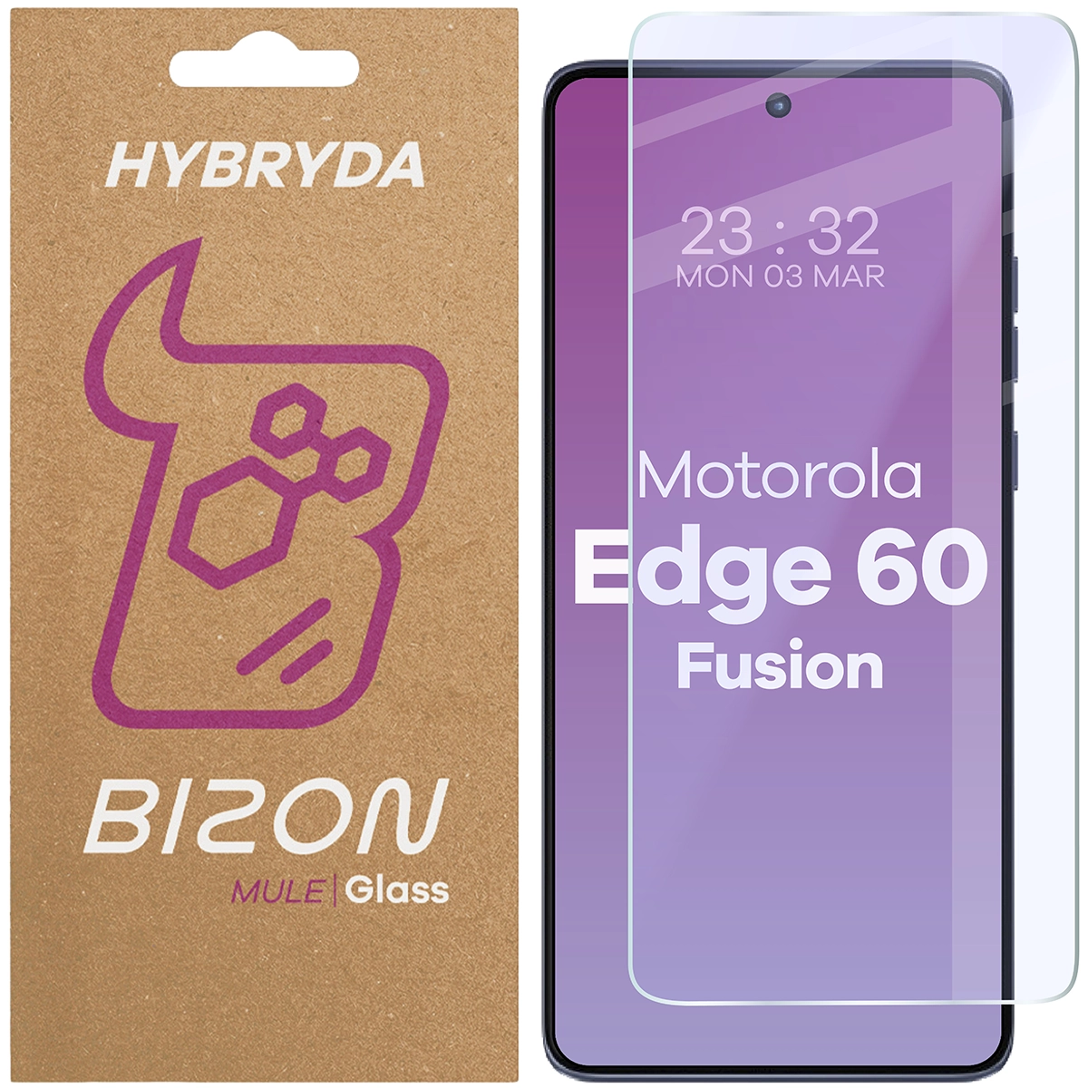 Szkło hybrydowe na ekran Bizon Glass Mule do Motorola Edge 60 Fusion