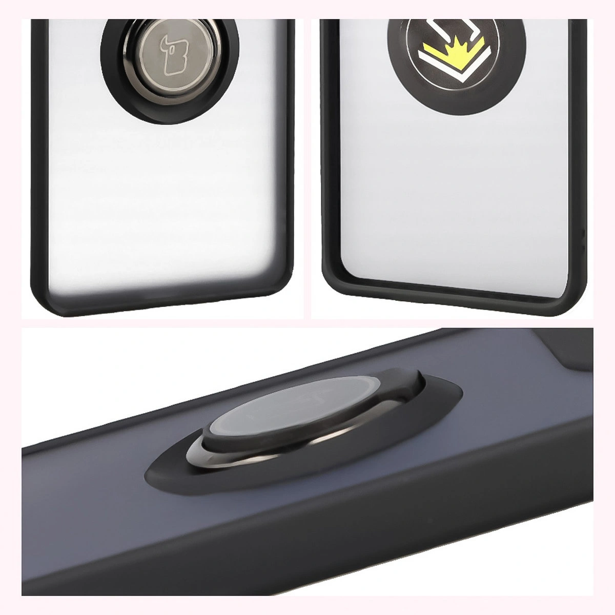 Właściwości Bizon Case Hybrid Ring do Motorola Edge 60 Pro: antypoślizgowa ramka i matowy design