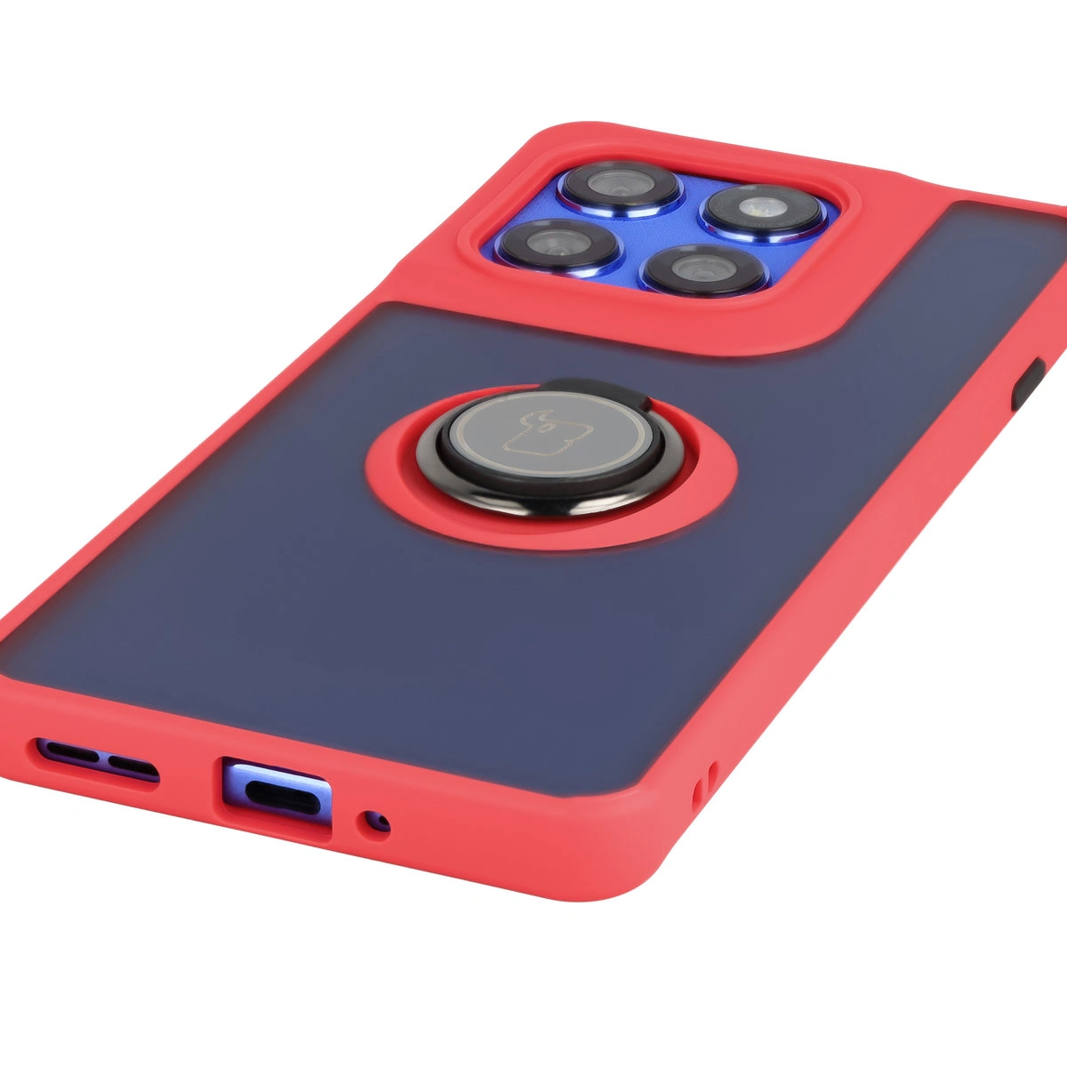 Precyzyjne wycięcia, zintegrowane osłony oraz wycięcie na smyczkę w etui Bizon Case Hybrid Ring do Motorola Edge 60 Pro