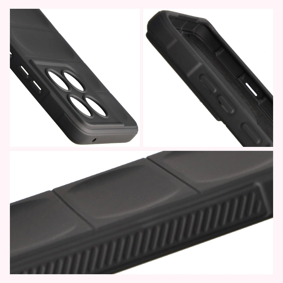 Textured sides and raised edges of the screen and camera in the Bizon Case Tur for Motorola Edge 60 Pro