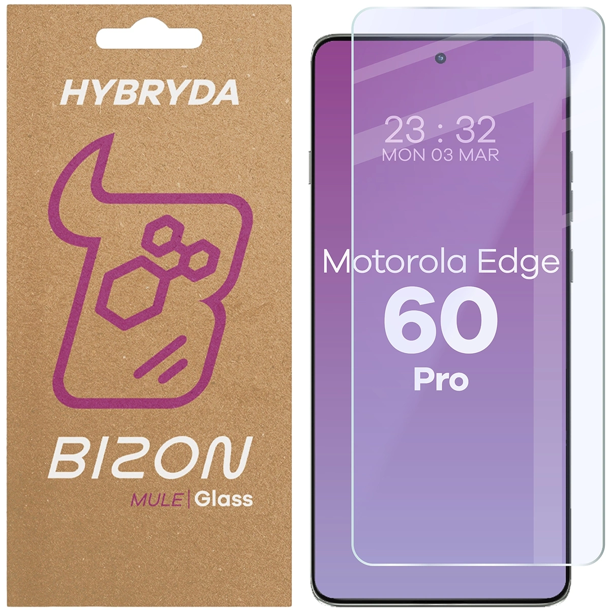 Szkło hybrydowe na ekran Bizon Glass Mule do Edge 60 Pro