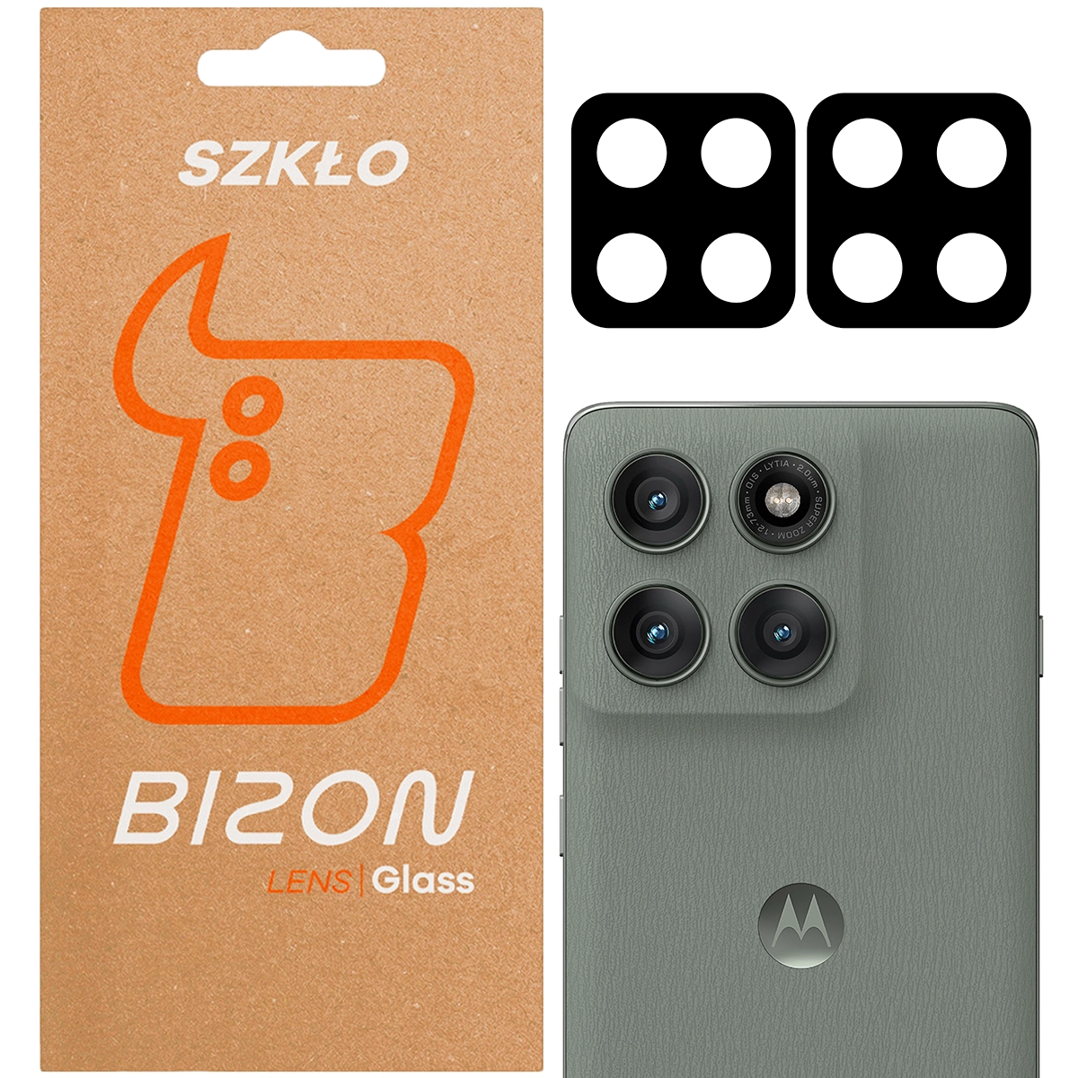 Box and 2 pieces of Bizon Glass Lens for Motorola Edge 60 Pro