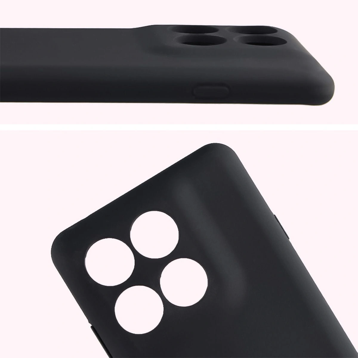 Close-up of the lens cutouts in the Bison Soft Case for Motorola Edge 60 Pro