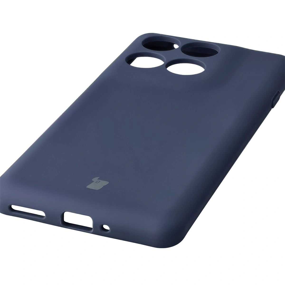 Close-up of precise cutouts and wireless charging capability in the Bison Soft Case for Motorola Edge 60 Pro