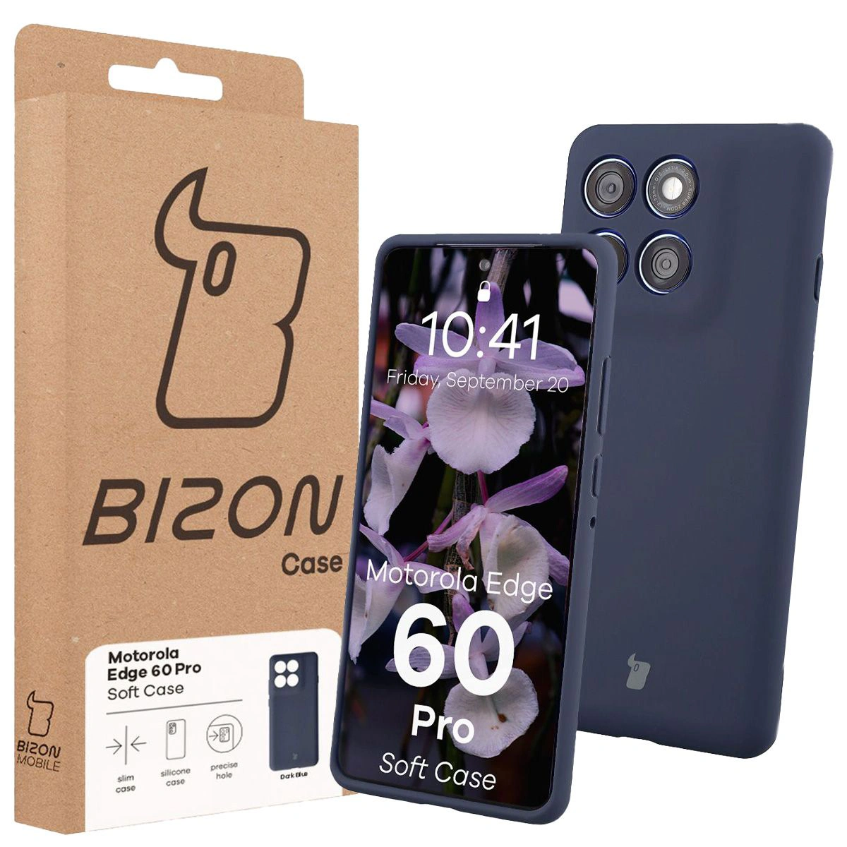 Front of the Bison Case box with dedicated label for Motorola Edge 60 Pro