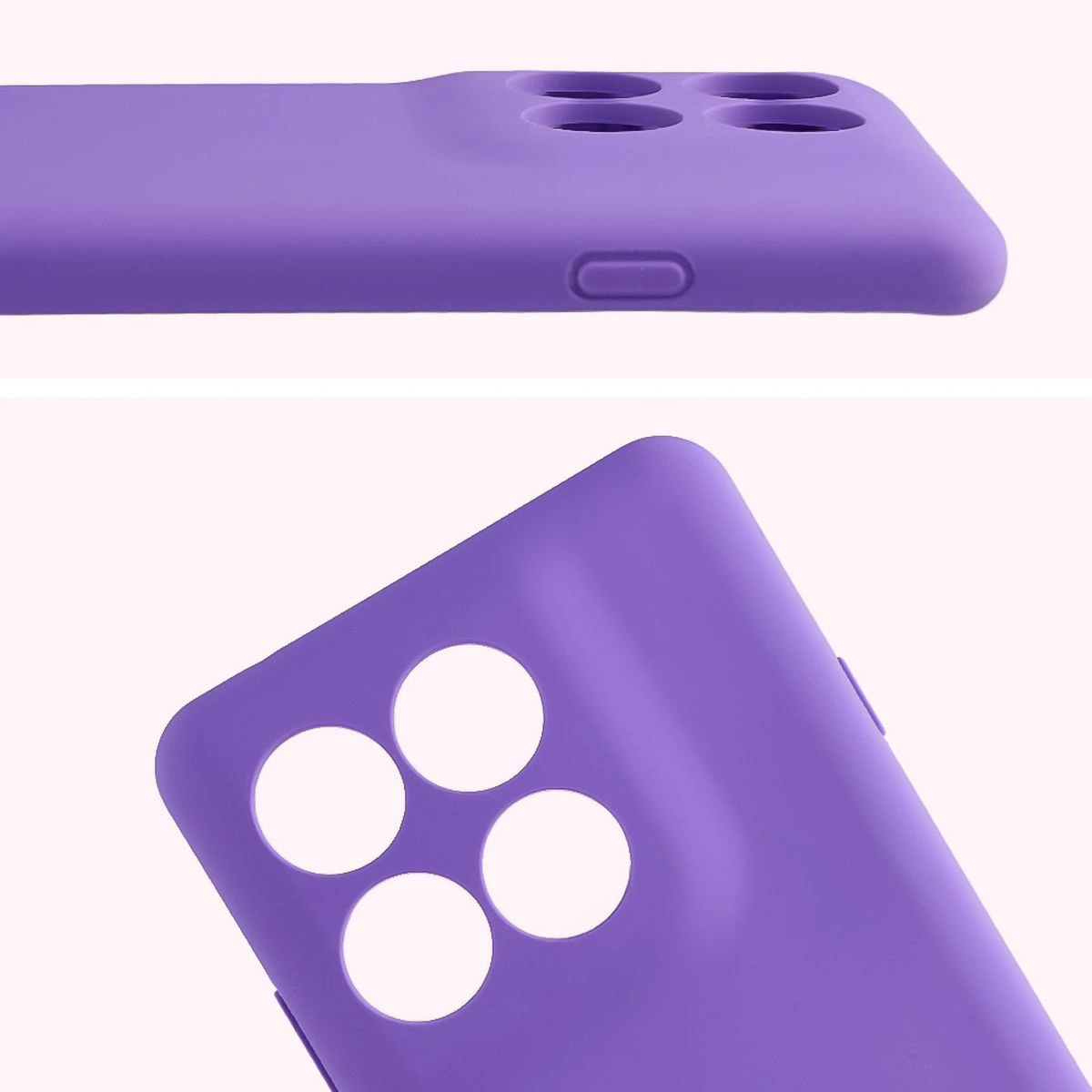 Close-up of lens cutouts in the Bison Soft Case for Motorola Edge 60 Pro