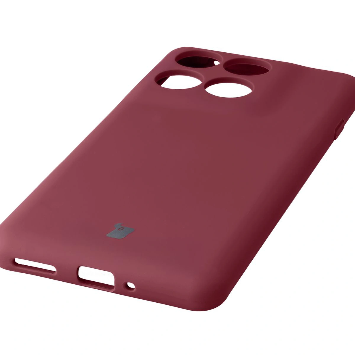 Close-up of precise cutouts and wireless charging capability in the Bison Soft Case for Motorola Edge 60 Pro