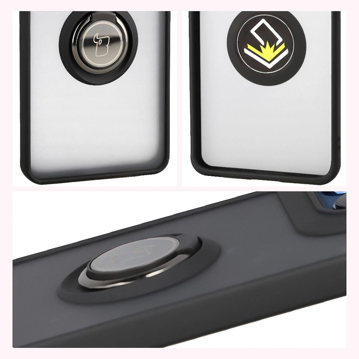 Właściwości Bizon Case Hybrid Ring do Motorola Edge 60 Fusion / Motorola Edge 60: antypoślizgowa ramka i matowy design