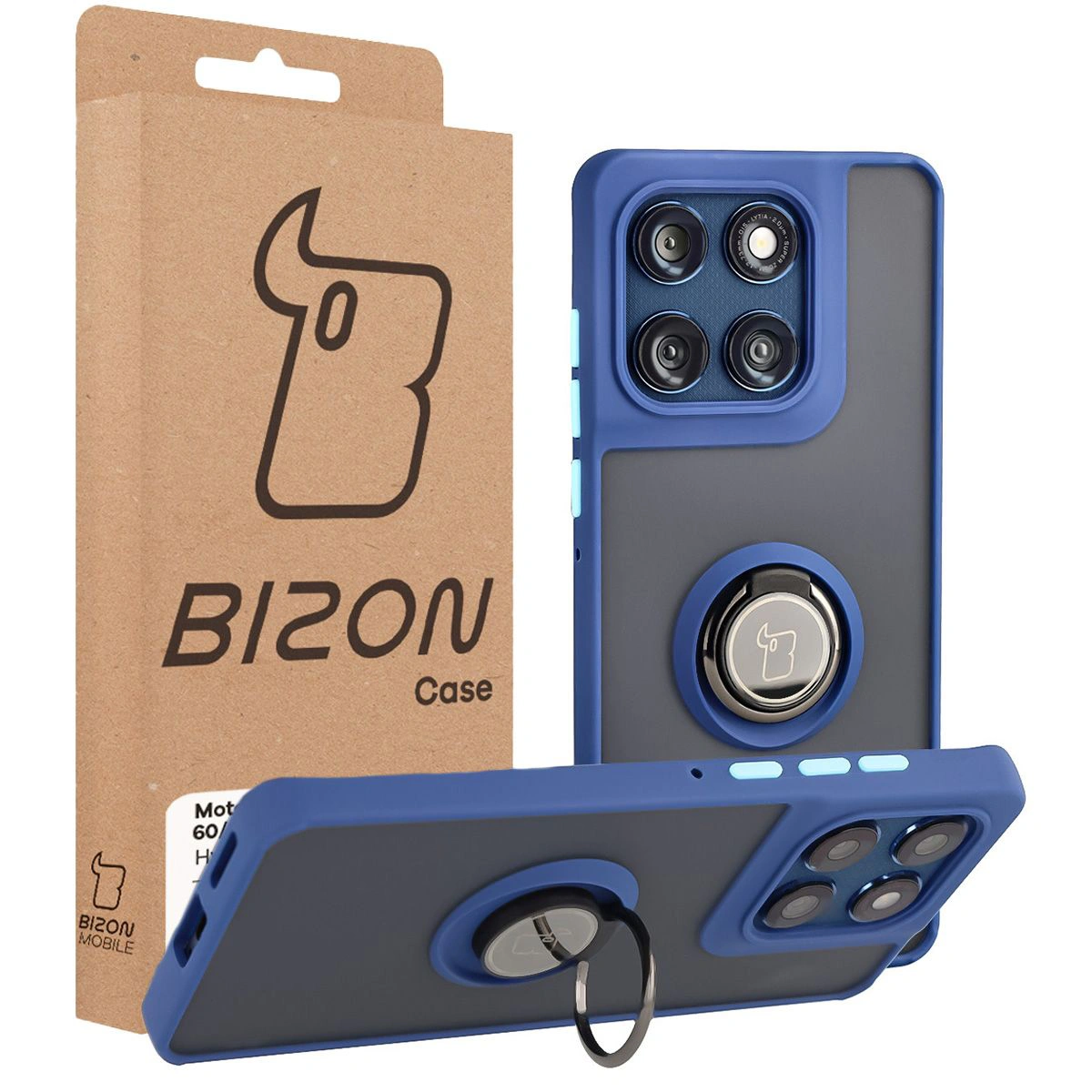 Przód pudełka Bizon Case z dedykowaną etykietą do Motorola Edge 60 Fusion / Motorola Edge 60