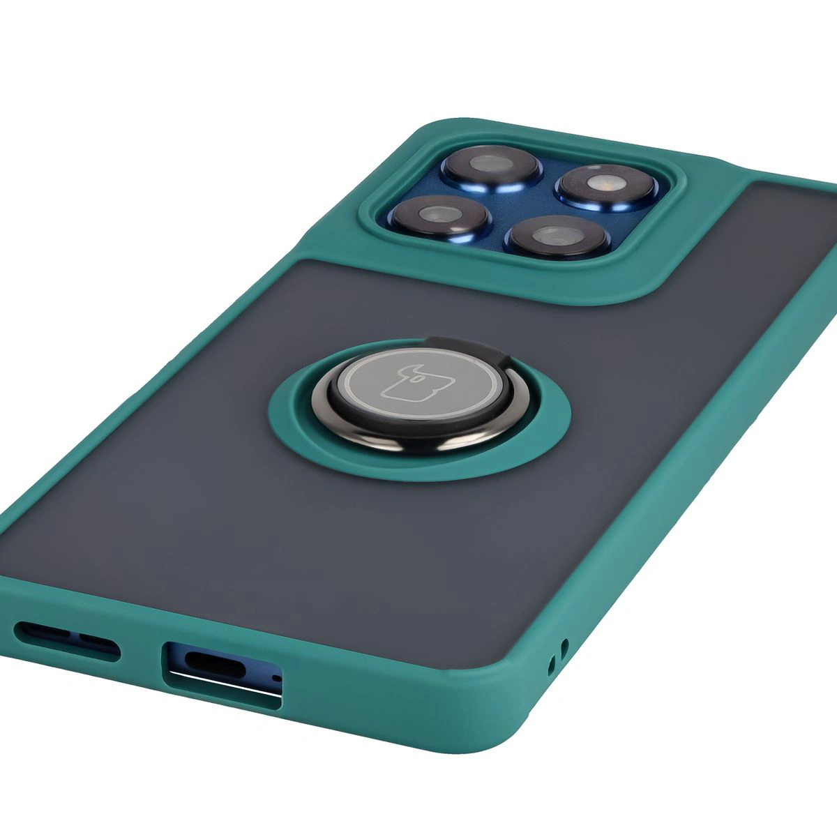 Precyzyjne wycięcia, zintegrowane osłony oraz wycięcie na smyczkę w etui Bizon Case Hybrid Ring do Motorola Edge 60 Fusion / Motorola Edge 60
